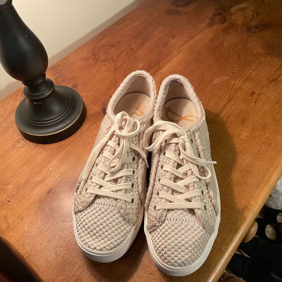 Sam Edelman Elena Fabric Sneaker Summer Sand Sz 7.5 - Picture 2 of 7
